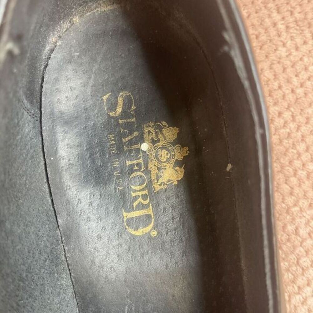 STAFFORD Men's Black Leather Tassel‎ Slip On Loafers Shoes size 11 D Made In USA - Picture 3 of 5